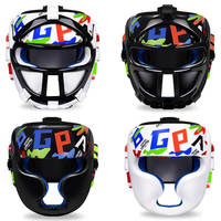 Casque de boxe modulaire en cuir PU intégral pour enfants, protection de la tête pour Muay Thai, Taekwondo, entraînement en salle de sport, unisexe