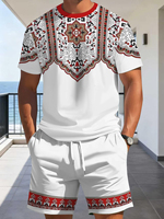 T-shirt décontracté pour homme à manches courtes, col rond, coupe ample, imprimé numérique 3D avec motif, en polyester