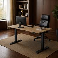 Bureau debout électrique à double moteur avec chargement sans fil, hauteur réglable, table de bureau moderne avec plateau en métal ergonomique