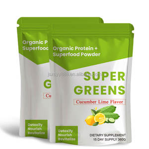 Supplément aux herbes de concombre et citron vert de marque privée-Superaliment vert avec fibres alimentaires et protéines brutes pour la santé digestive - Product Image 1