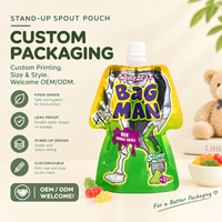 Pochette souple personnalisée avec bec verseur, sachet compressible en plastique de qualité alimentaire pour jus et aliments pour bébés OEM ODM