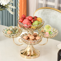 Plateau à fruits transparent de haute qualité, multicouche, en métal et en verre, créatif