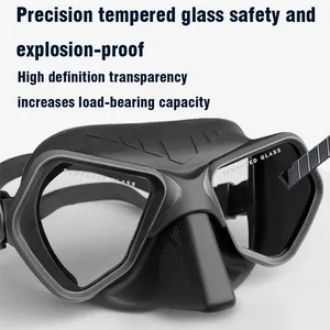 थोक पेशेवर डाइविंग मास्क, मुफ्त डाइविंग वाटरप्रूफ एंटी धुंध सिलिकॉन स्नॉर्कल मास्क, टेम्पर्ड ग्लास कम मात्रा डाइविंग गियर - Product Image 5