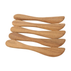 Couteau à beurre électrique en <span class=keywords><strong>bois</strong></span> d'acacia, 5 pièces, couteau à épandeur en <span class=keywords><strong>bois</strong></span>, sans percer - Product Image 2