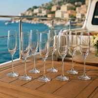 Flûte à champagne transparente de 190 ml, corps sans soudure, bord conique, directement de l'usine pour les foires du vin et les clubs de campagne