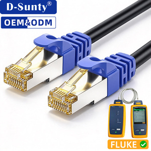 สายแพทช์อีเธอร์เน็ต Cat8 ความเร็ว 40Gbps 2000MHz ทองแดงแท้ หุ้ม PVC สีฟ้า หัวต่อ RJ45 สายแลน สำหรับศูนย์ข้อมูล เซิร์ฟเวอร์ สายสื่อสาร - Product Image 2