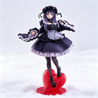 Figurine d'action avec base en coeur 1/12 échelle Anime FigureStanding Pose figurines d'action modèle décor de bureau