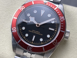 Reloj Mecánico de Lujo, Super Calidad, Resistente al Agua, 41mm, Fábrica GR, Acero 316L, Movimiento ETA 2824, Bisel Rojo, Estilo Vintage, Negro - Product Image 2