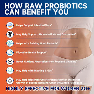 कच्चे प्रोबायोटिक Capsules-10B cfu 34 उपभेदों पाचन एंजाइम और वयस्कों के लिए पाचन स्वास्थ्य सहायता - Product Image 4