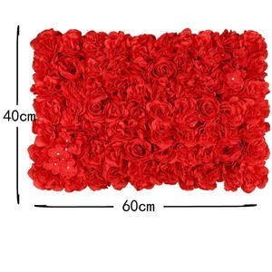 Toile de fond de fleurs artificielles bon marché 60*40cm, vente en gros, fleurs artificielles blanches crème pour la décoration d'événements de mariage - Product Image 3