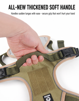Harnais de luxe robuste anti-traction pour chien avec poignée, réfléchissant, réglable, en polyester, pour grands chiens, anti-éclatement, à attache rapide