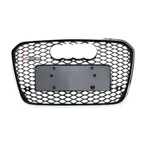 RS6 Style Front Sport Hex Mesh Honeycomb Bumper Hood Grill Black For Audi A6/S6 C7 2012 2013 2014 2015
