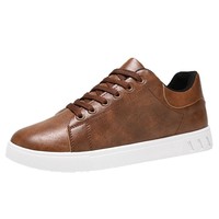 Büyük boy Bahar Beyaz Katı Bağcıklı Spor Ayakkabı Erkekler Eğlence Trendy Rahat Nefes Alabilen Pamuk Spor Ayakkabı Luxion