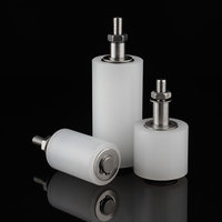 Poulie à axe central en acier inoxydable avec roue en nylon, diamètre 50 mm, épaisseur 25 mm, rouleau de guidage lisse et épaissi