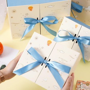 Dreamy Unicorn Double Door Luxury Gift <b>Box</b> with Blue Satin Ribbon - Product Image 4