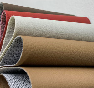 Alta Qualidade PVC Sintético <span class=keywords><strong>Nappa</strong></span> Couro Car Seat Interior Em Relevo Faux Poliéster Tecido Resistente À Água KnittedBacking Roll - Product Image 6