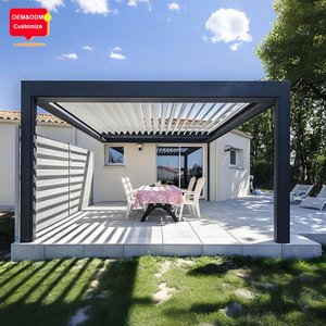 Pergola autoportante <span class=keywords><strong>électrique</strong></span> en aluminium imperméable pour jardin, pavillon extérieur <span class=keywords><strong>avec</strong></span> éclairage RGB et écran - Product Image 5