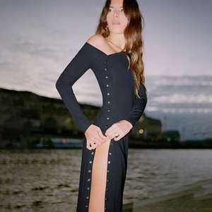 Robe longue florale à épaules dénudées avec fente haute pour femme, élégante robe de bal, taille naturelle, coupe extensible, tenue décontractée - Product Image 3