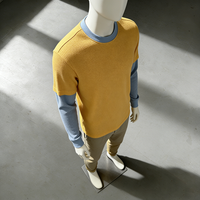 Camiseta Casual de Doble Capa con Logo Personalizado, Tejido Waffle, Unisex, Manga Larga, Corte Regular para Hombre