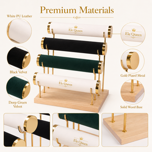 ชั้นวางโชว์เครื่องประดับหลายชั้น LuMulti ขนาด 29x7x12.5 ซม. ชั้นวางโชว์สร้อยข้อมือ สร้อยคอ สำหรับร้านขายเครื่องประดับ และจัดเก็บเครื่องประดับ - Product Image 4