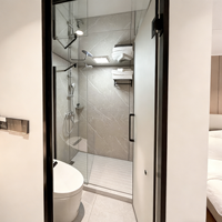 Maison capsule préfabriquée F16 à assemblage rapide, petite maison intelligente avec salon et salle de bain pour hôtel, maison, boutique, camping