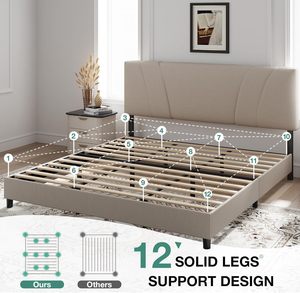 Lit rembourré King Size de qualité hôtelière avec tête de lit réglable pour hôtels <span class=keywords><strong>et</strong></span> appartements - Lit souple prêt pour les projets OEM - Product Image 5