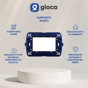 Juego de 10 soportes Gloca de 3 plazas, de plástico duradero, para conectores de la serie Living - Product Image 2