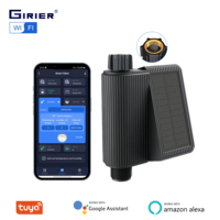 Temporizador de agua inteligente GIRIER, temporizador de rociadores WiFi con energía Solar con controlador de riego automático de entrada de latón