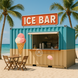 Container Restaurant Shipping <b>Bar</b> 20ft Mobile Kitchen Container Modular Kitchen Cafe Container Fast Food Kiosk Coffee Shop Store - Product Image 3