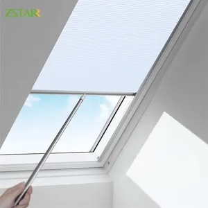 ZSTARR manuel desen hücresel tonları akülü Skylight için petek panjur tam karartma kumaşı pencere tonları (beyaz)