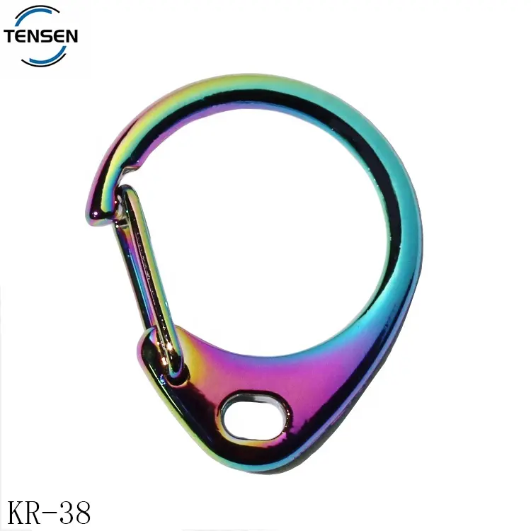 Hot Selling Star Shaped Key Holder Making Wholesale Rainbow Color Metal Flat Key Chain Split Rings