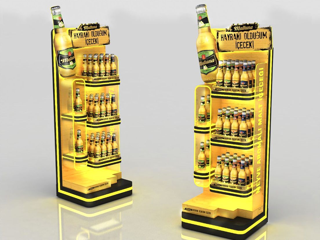 Durable Custom Metal Beverage Display Rack for Retail Shops Ideal for Bottled Wine & Drinks — view 3