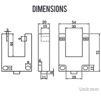 Capteur de proximité optique à fente en U TAIHE 30 mm pour détection d'objets et comptage, automatisation industrielle, alimentation DC6-36V
