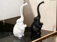 Brosse de toilette avec manche long et base de désinfection, ensemble de nettoyage créatif en forme d'éléphant pour toilettes