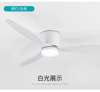 Ventilador de Techo Moderno de Lujo de 52 Pulgadas, 3 Aspas, Control Remoto, para Hogar y Hotel, Dormitorio, Sala de Estar, Ventilador de Techo LED con Luz