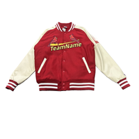 Veste universitaire en laine brodée sur mesure de haute qualité Bomber Veste de baseball d'hiver pour hommes Style rétro surdimensionné pour équipe scolaire