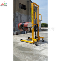 Chariot de manutention de fûts portable de 400 kg, chariot hydraulique manuel pour déplacer les fûts d'huile, chariot élévateur avec balance