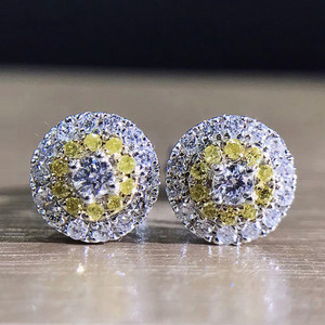 Orecchini con pietre gialle per donna, stile scintillante e colorato, gioielli eleganti e alla moda per le orecchie - Product Image 1