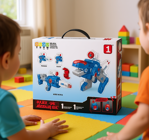 Jouet robot transformable Dou Ton Puzzle Metamorphosis, 1 ensemble de blocs de construction dinosaures transformables pour enfants de 5 à 7 ans, unisexe, plastique, DIY - Product Image 2