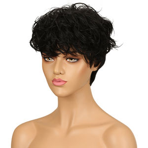 วิกผมคน Pixie Cut European <span class=keywords><strong>Upart</strong></span>,วิกผมสั้นลอนออนไลน์ไม่มีกาววาดคู่วิกผมมนุษย์จากจีน - Product Image 1