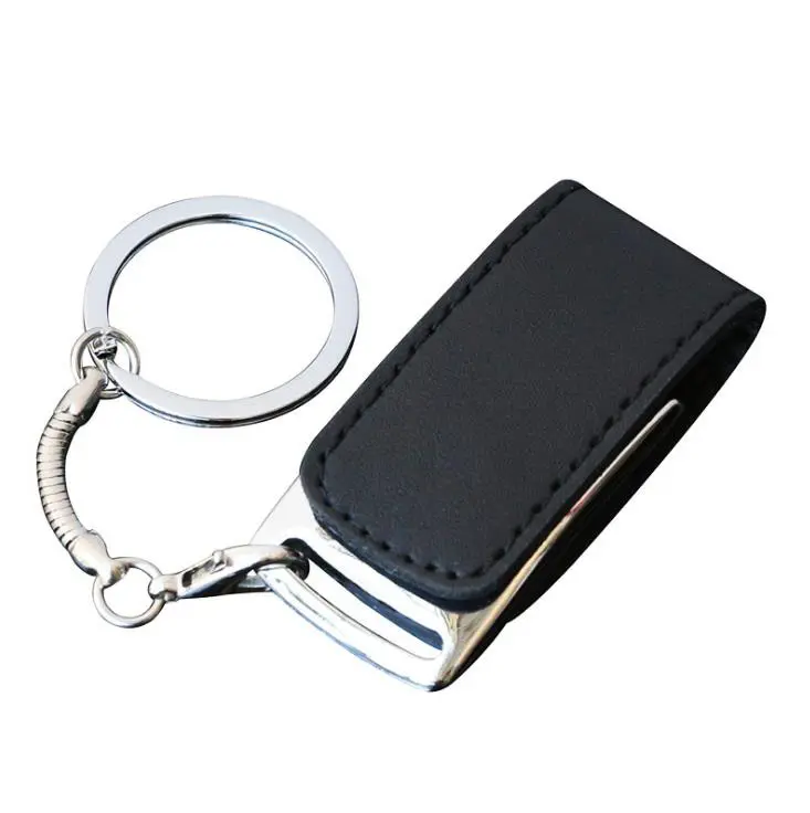 Customized Usb Flash Drive Usb 3.0 And 2.0 Pendrives Professional Gift Custom Logo leather Usb Wallet Stick with Keychain