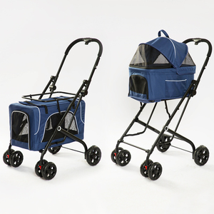 Hot-Bán Có Thể Tháo Rời Vật Nuôi Xe Đẩy Tách Con Chó Xe Đẩy Sang Trọng 4 Bánh Xe <span class=keywords><strong>Pet</strong></span> Đôi Đôi Con Chó Vật Nuôi Xe Đẩy Cho Chó - Product Image 2