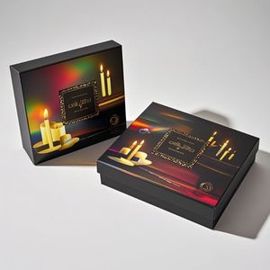 Venta caliente logotipo personalizado ecológico de lujo negro tapa extraíble estilo vela embalaje tapa y Base caja de regalo rígida <span class=keywords><strong>para</strong></span> velas - Product Image 1