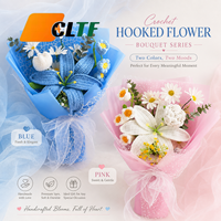 Bouquet de fleurs artificielles au crochet fait main 2026 : Lys, Muguet, Rose, Tulipe – Idéal pour les cadeaux de remise de diplôme et d'anniversaire