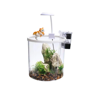 현대식 생태형 원형 플라스틱 메기 수조 5L 박스 소형 물순환 어항 야외 가정 사무실 책상 거실용 - Product Image 1