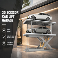 Plateforme élévatrice de voiture à ciseaux double couche, élévateur hydraulique fixe pour garage, espace de stationnement domestique dissimulé
