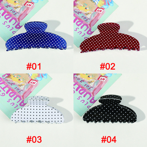 Acrylique français haut de gamme à pois pince à cheveux grande mode ronde exquise femmes cheveux griffe nouveau Simple doux cheveux accessoire personnalisé - Product Image 4
