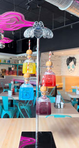Vente en gros Noël et Nouvel An chinois Ensemble de paille <span class=keywords><strong>tequila</strong></span> en argent avec support éclairé pour plateaux à cocktails et collations - Product Image 5