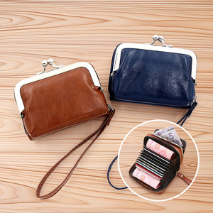 Cartera de mujer vintage con cierre de beso, gran capacidad, tarjetero tipo acordeón, monedero corto, pulsera, venta al por mayor - Product Image 4