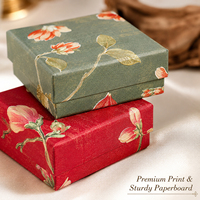 Boîte Cadeau Écologique en Papier Recyclable à Motif Floral Vintage, Emballage Rétro Chinois Yunjin pour Artisanat Fait Main